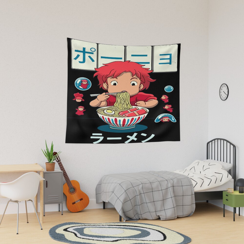 Authentic Retro Merchandise Style Ponyo Tapestry