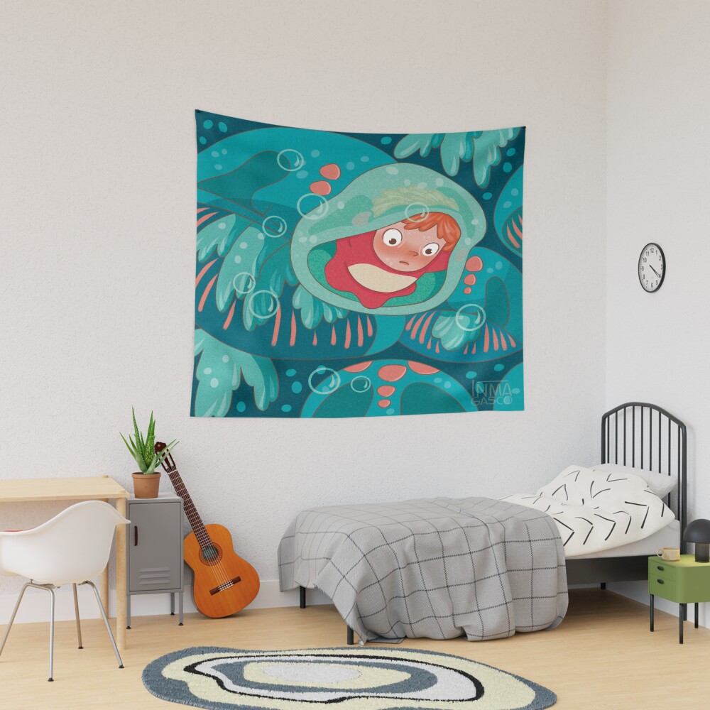 Timeless Vintage Print Design Ponyo Tapestry