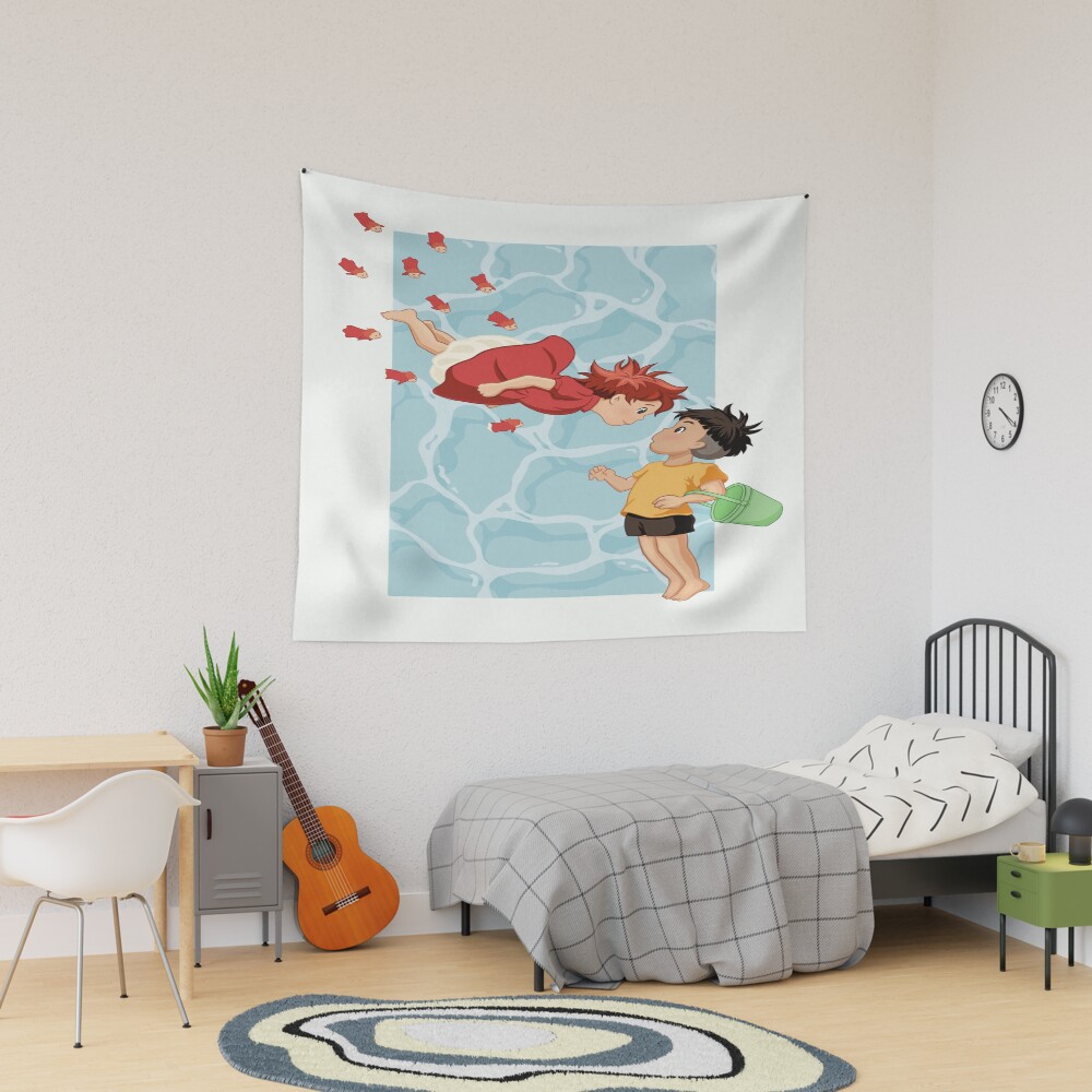 Retro Graphic Design Series Ponyo Tapestry