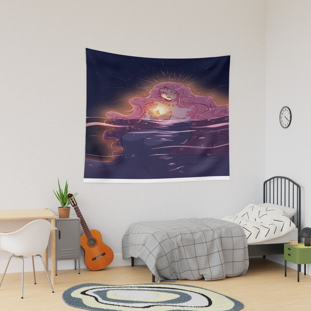 Retro Inspired Graphic Artwork Ponyo Tapestry