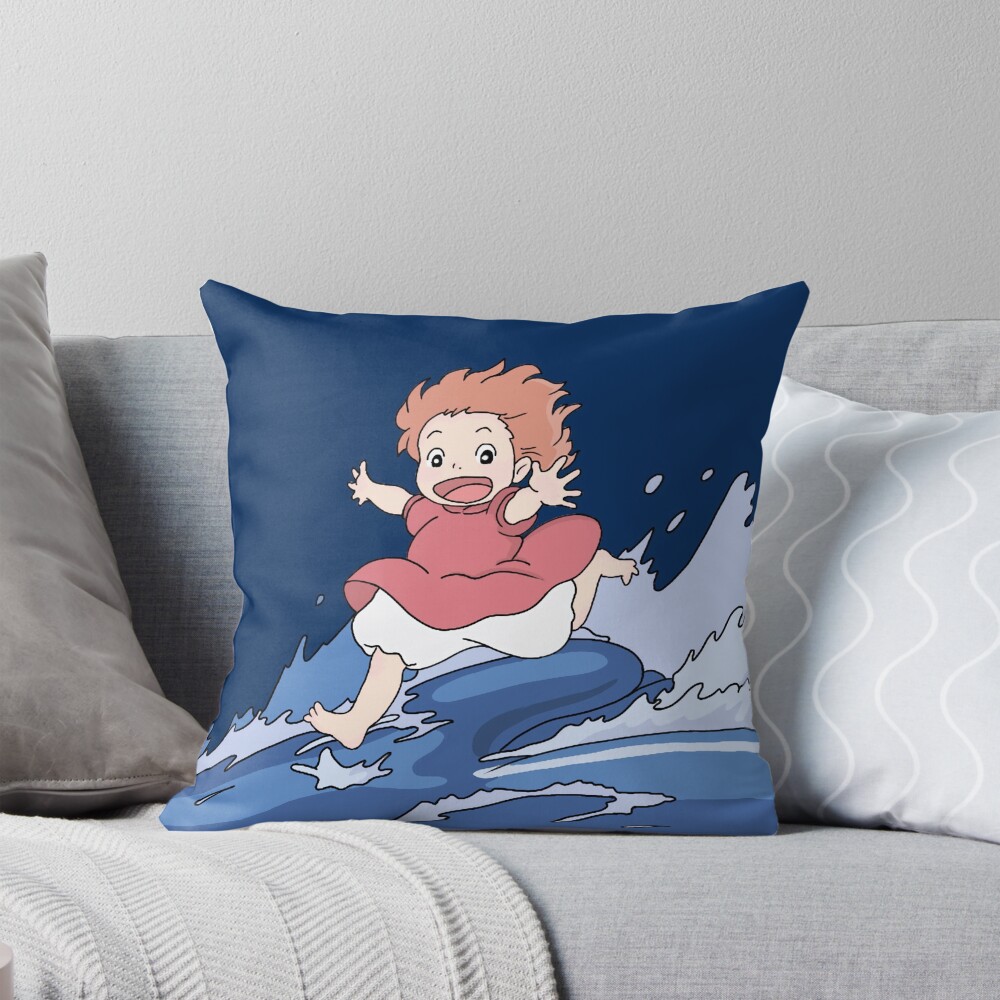 Ponyo Cute Character Design Throw Pillow