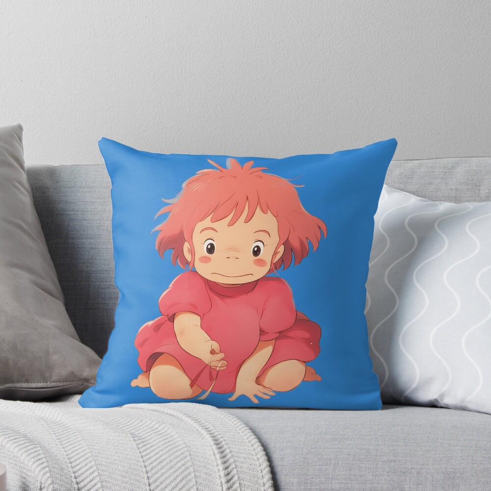 Ponyo Cute Throw Pillow