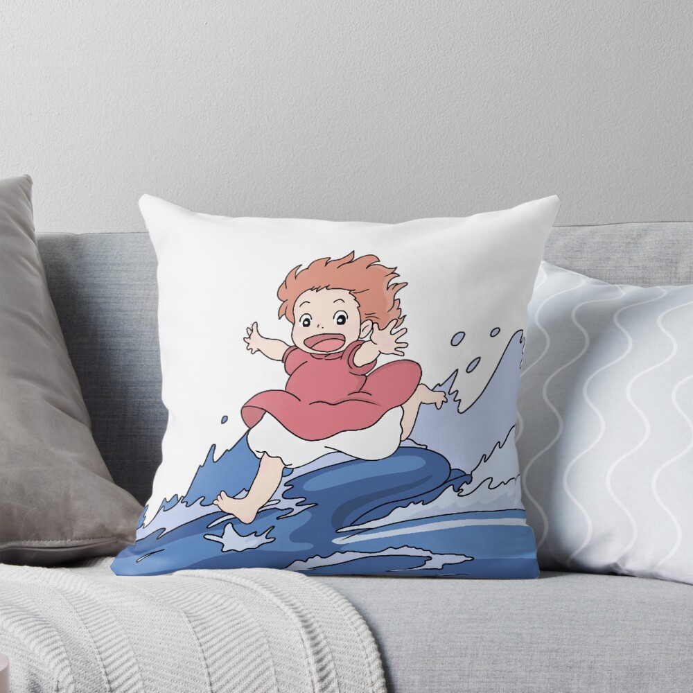 Ponyo Seaside Memories Throw Pillow