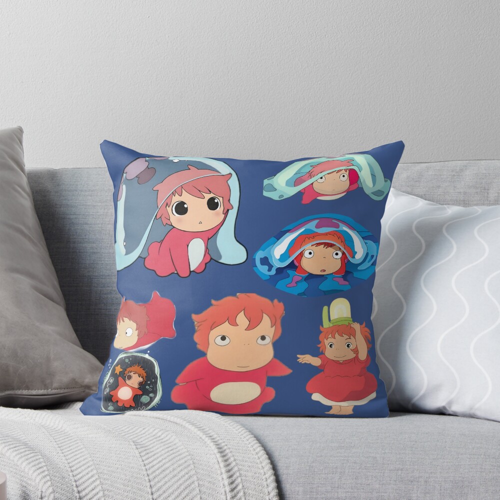Ponyo Ocean Wonder Throw Pillow